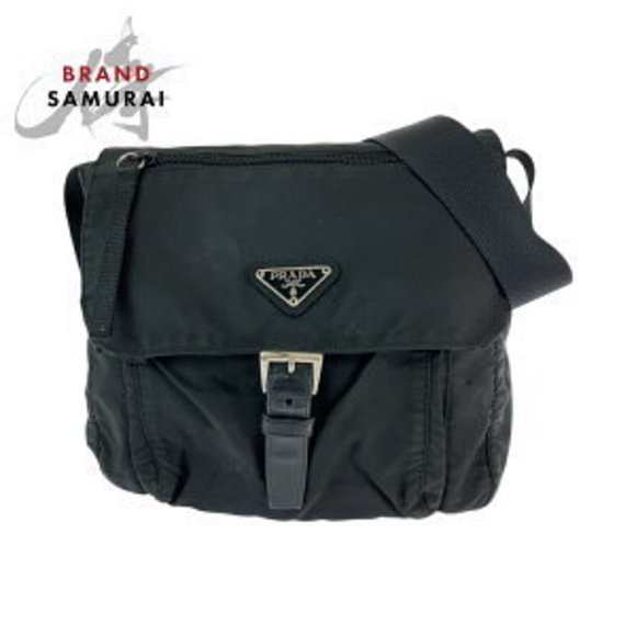 Prada nylon black Bag triangular pouch Tessuto Shoulder - Picture 1 of 9